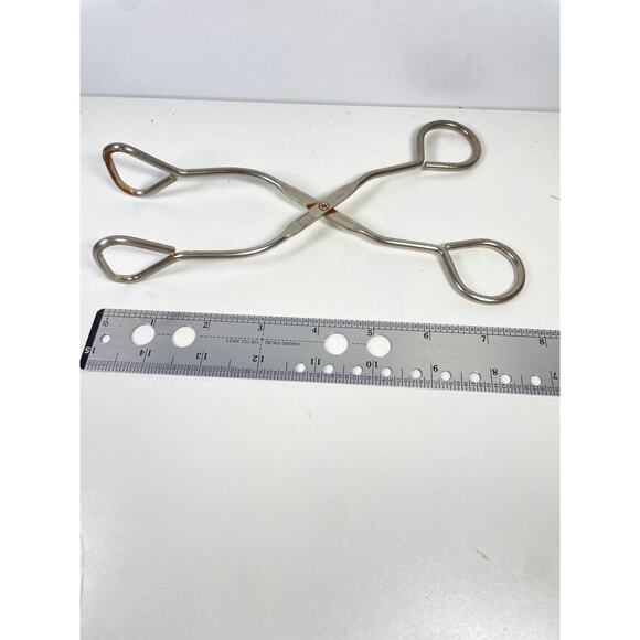 ECKO Kitchen Tongs Stainless Steel Cooking Grab Grasp Flip Utensil Vintage 8" - Picture 5 of 5